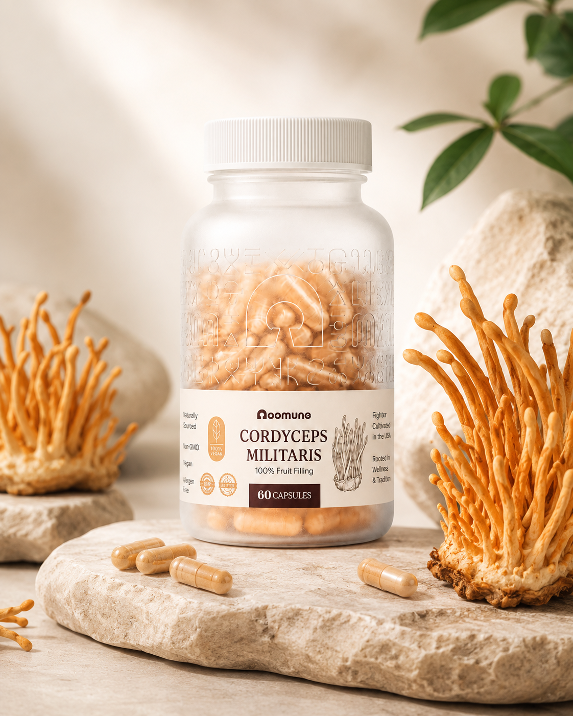 Oomune Cordyceps Militaris capsules bottle